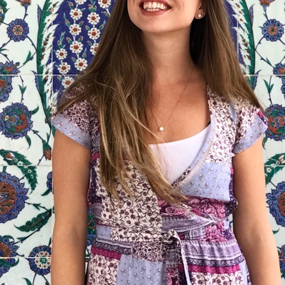 O’Neill Midi Patchwork Wrap Dress - Picture 1 of 5